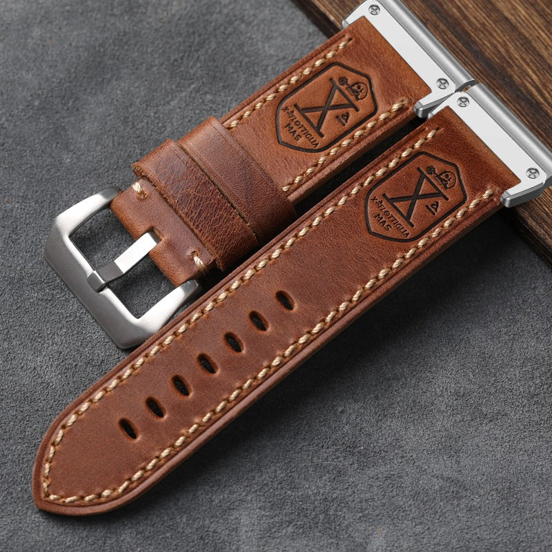 Vintage Leather QuickFit Strap For Garmin--Lengthened Size