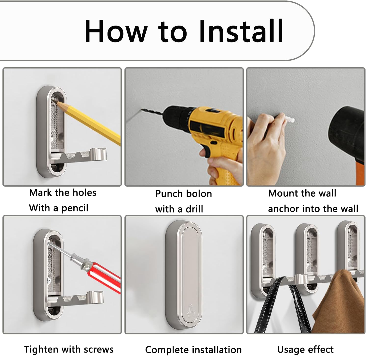 4PCS Folding Coat Hook, Heavy Duty Wall Hooks Made of Zinc Alloy, Foldable Gold Wall Hooks for Hanging Coats, Scarves, Hats, Bathrobes, Keys, Bags (Gold)