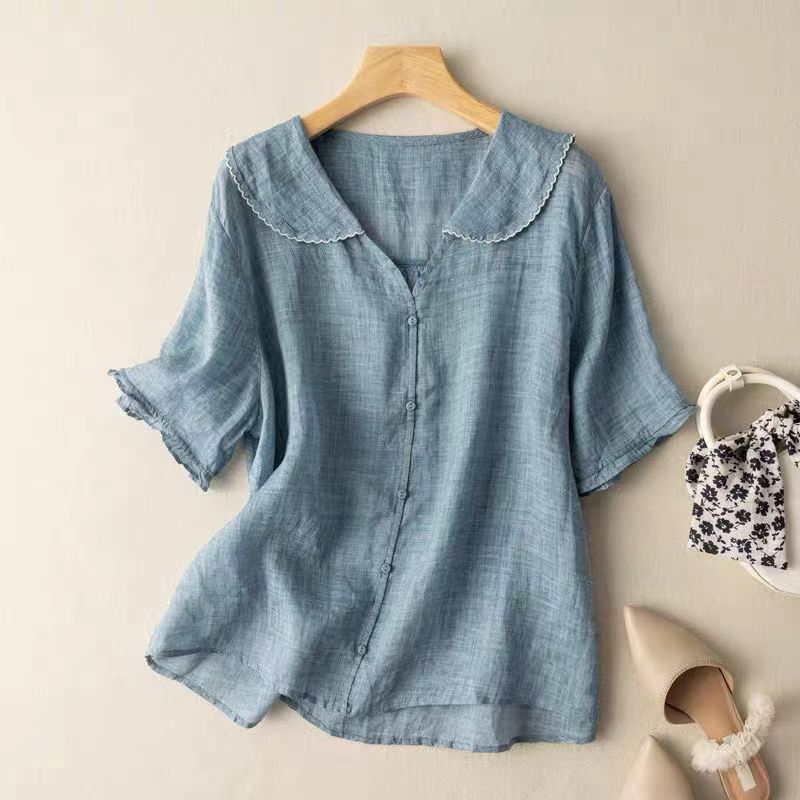 ADÈLE LINEN BLOUSE - Prestiqlo
