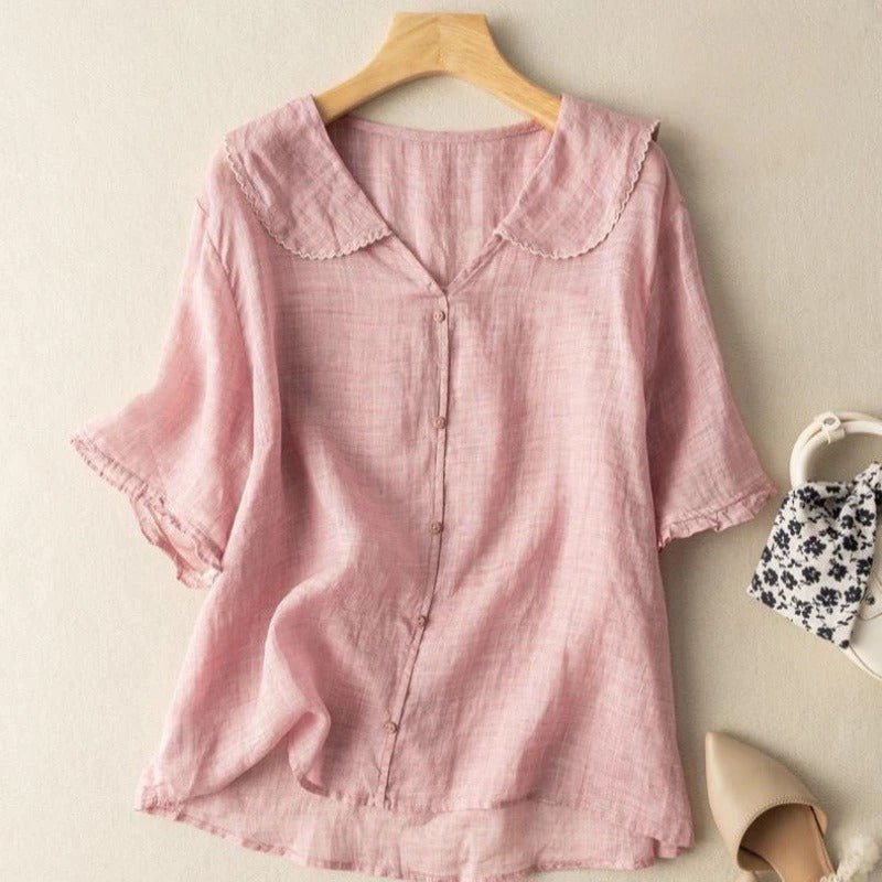 ADÈLE LINEN BLOUSE - Prestiqlo