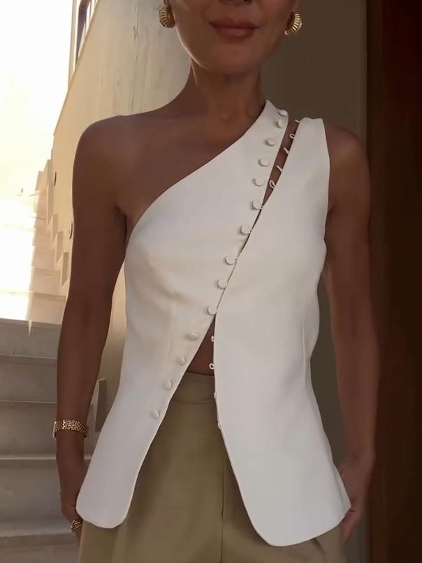 Ascent One - Shoulder Button Detail Top - Prestiqlo