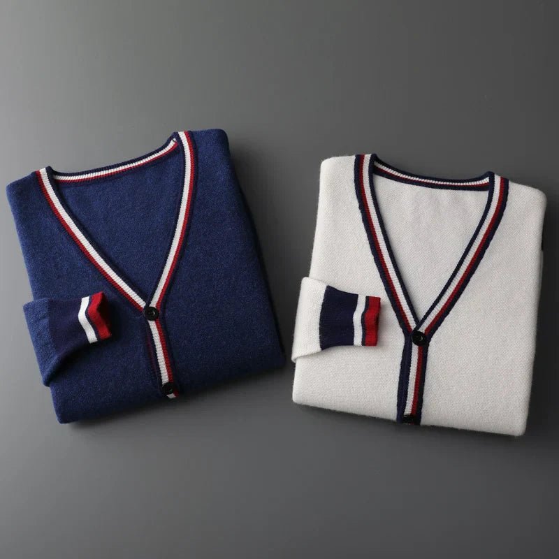 Cambridge Men's Cashmere Trim Cardigan - Prestiqlo