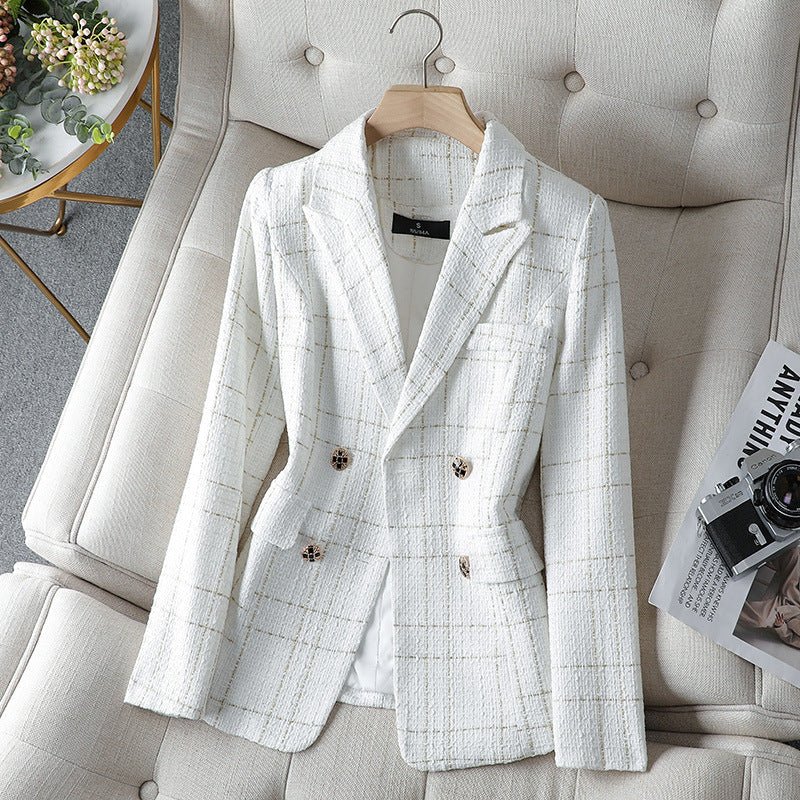 CELINA™ PLAID BLAZER - Prestiqlo