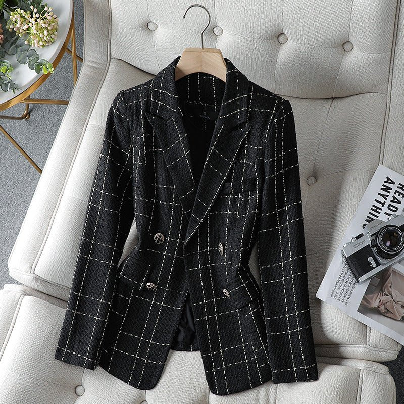 CELINA™ PLAID BLAZER - Prestiqlo
