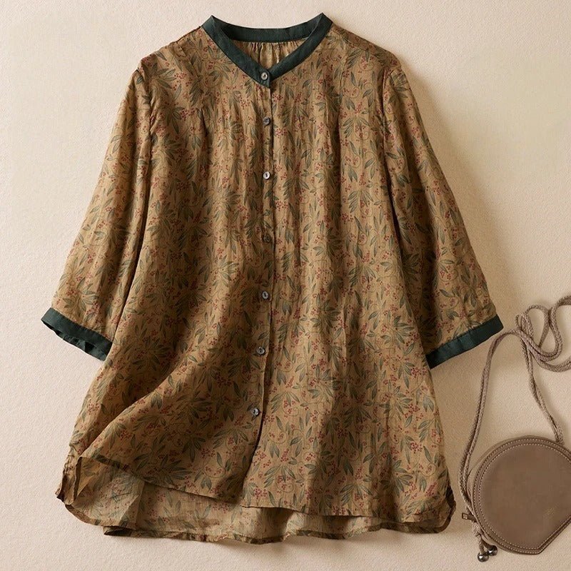 DANA LINEN BLOUSE - Prestiqlo