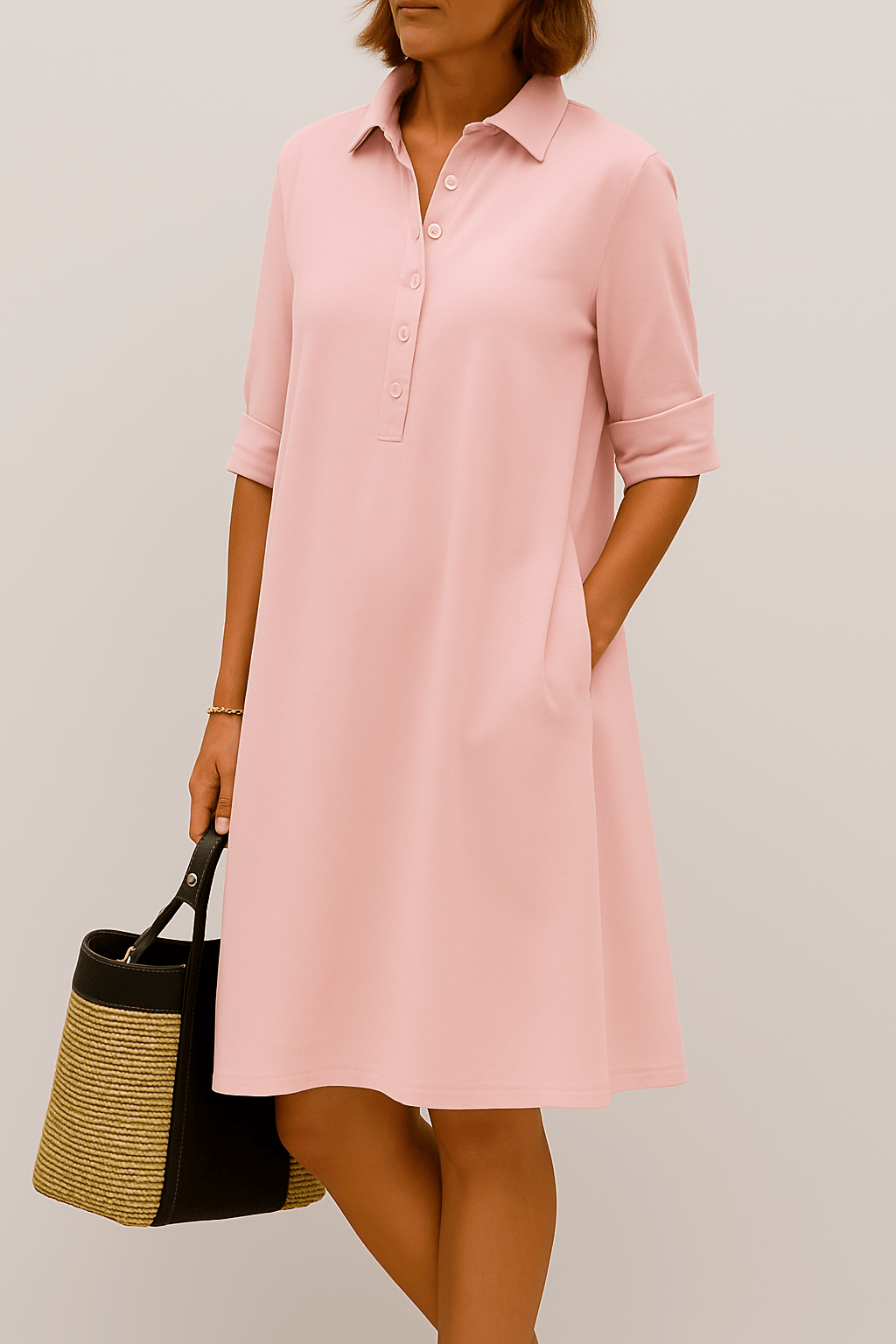 Elodie - Button - down shirt dress - Prestiqlo