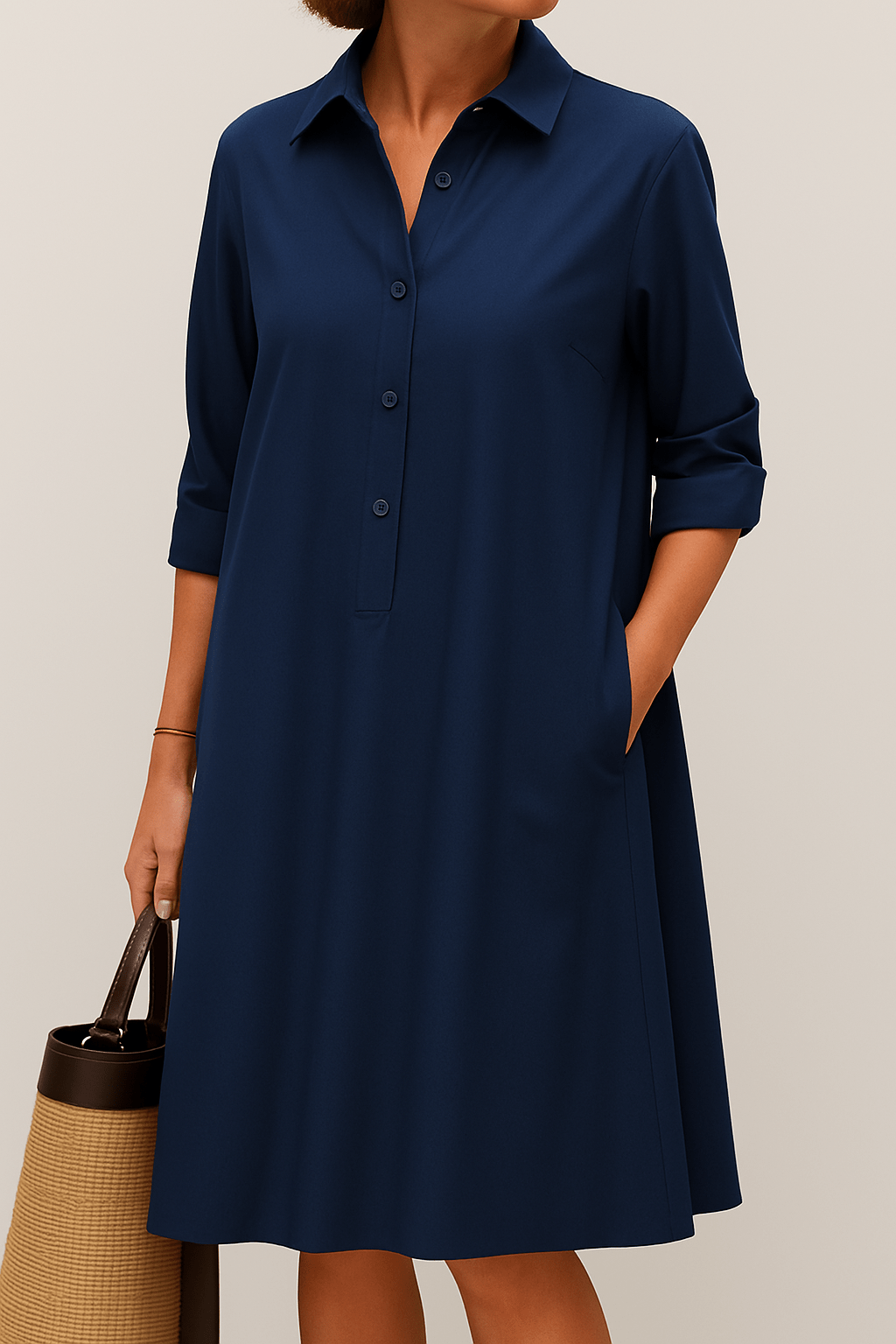 Elodie - Button - down shirt dress - Prestiqlo
