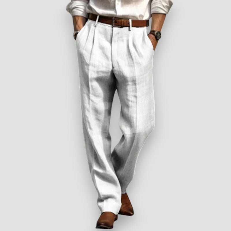 Léonard | Classic Linen Trousers - Prestiqlo