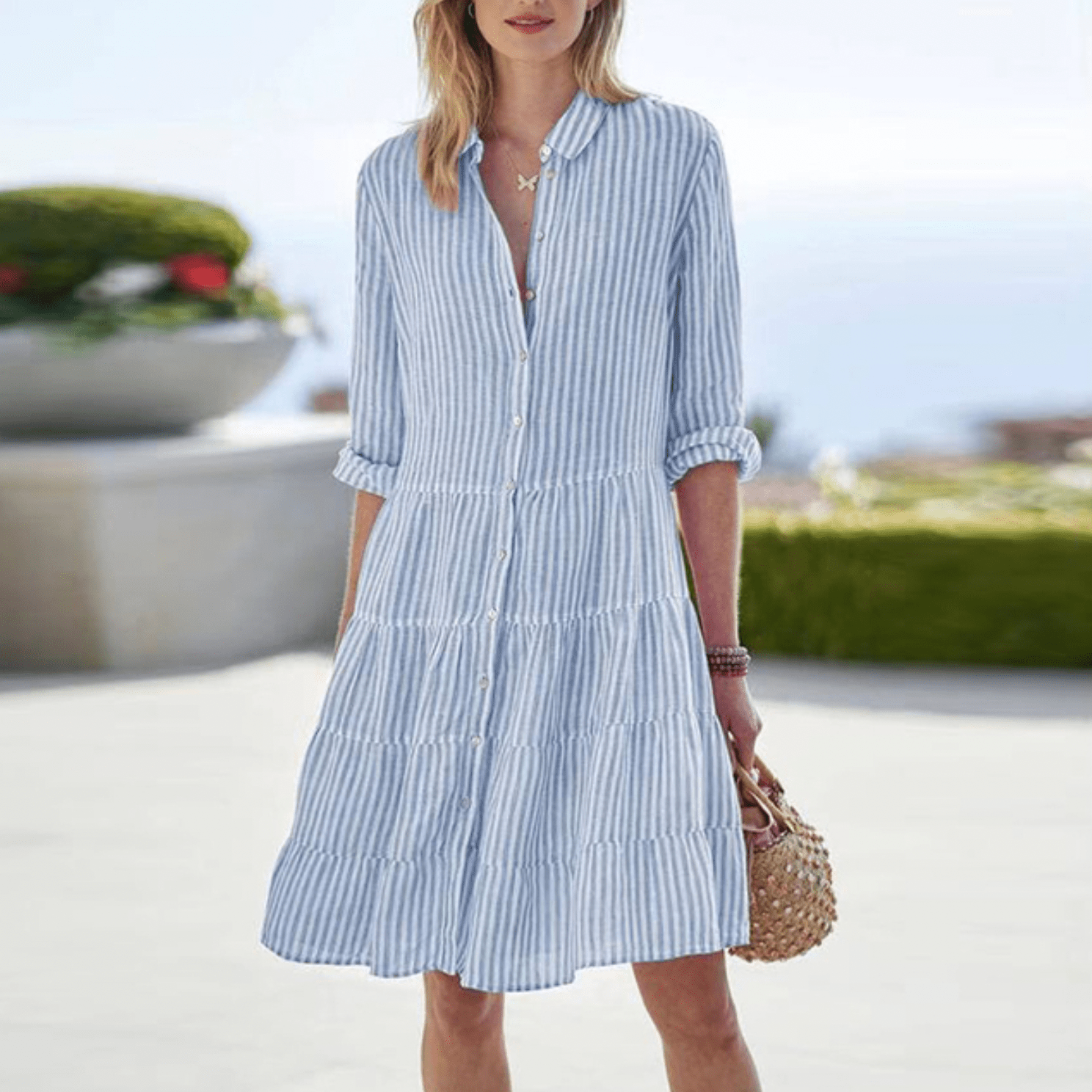 Lolita | Breezy Striped Dress - Prestiqlo