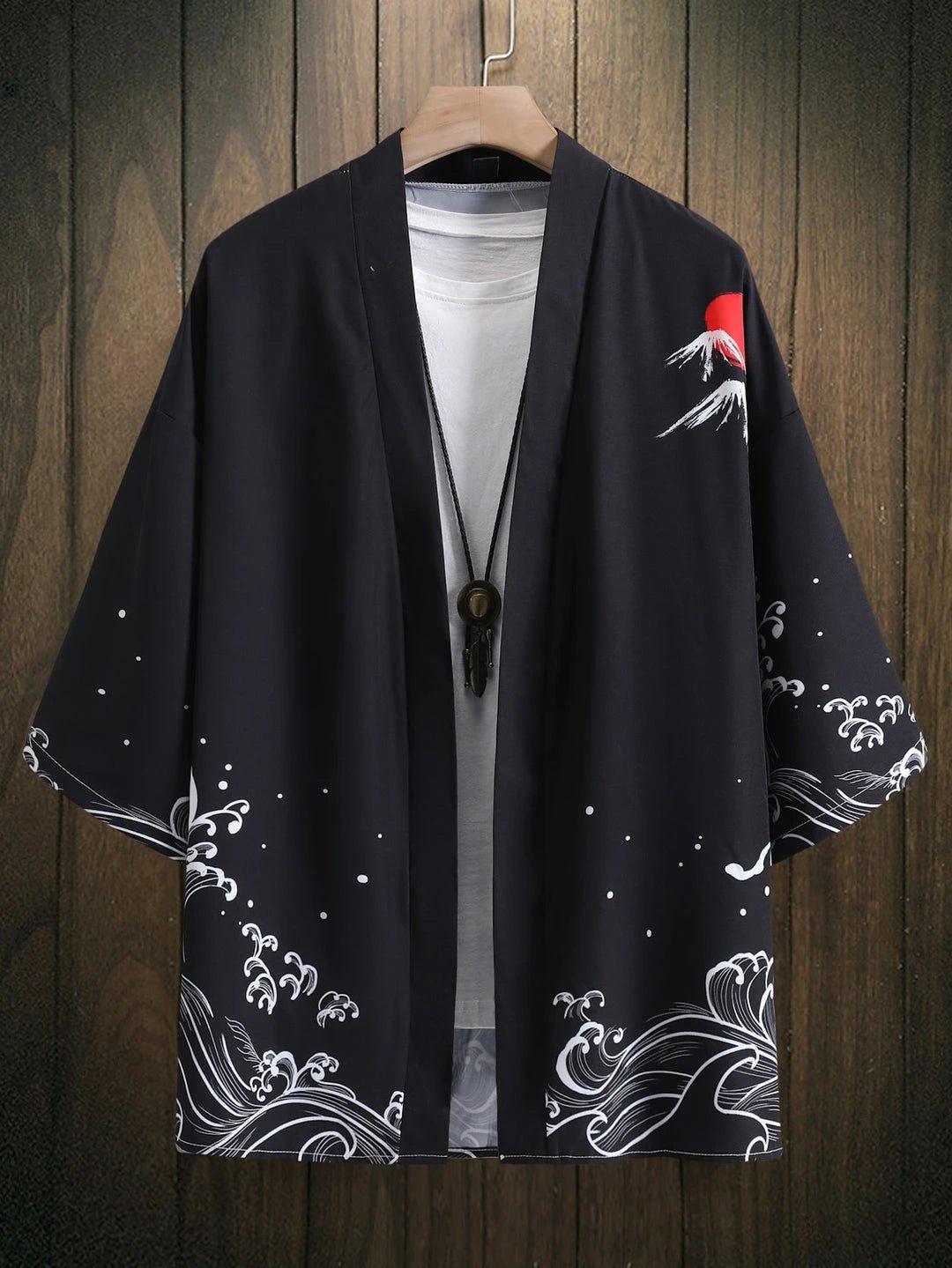 RANMARU KIMONO Men's Summer Short - sleeved Printed Shirt Shirt Fashion National Trend Harajuku Retro Cardigan and Clothing - Prestiqlo