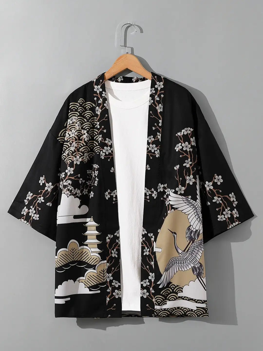 RANMARU KIMONO Men's Summer Short - sleeved Printed Shirt Shirt Fashion National Trend Harajuku Retro Cardigan and Clothing - Prestiqlo