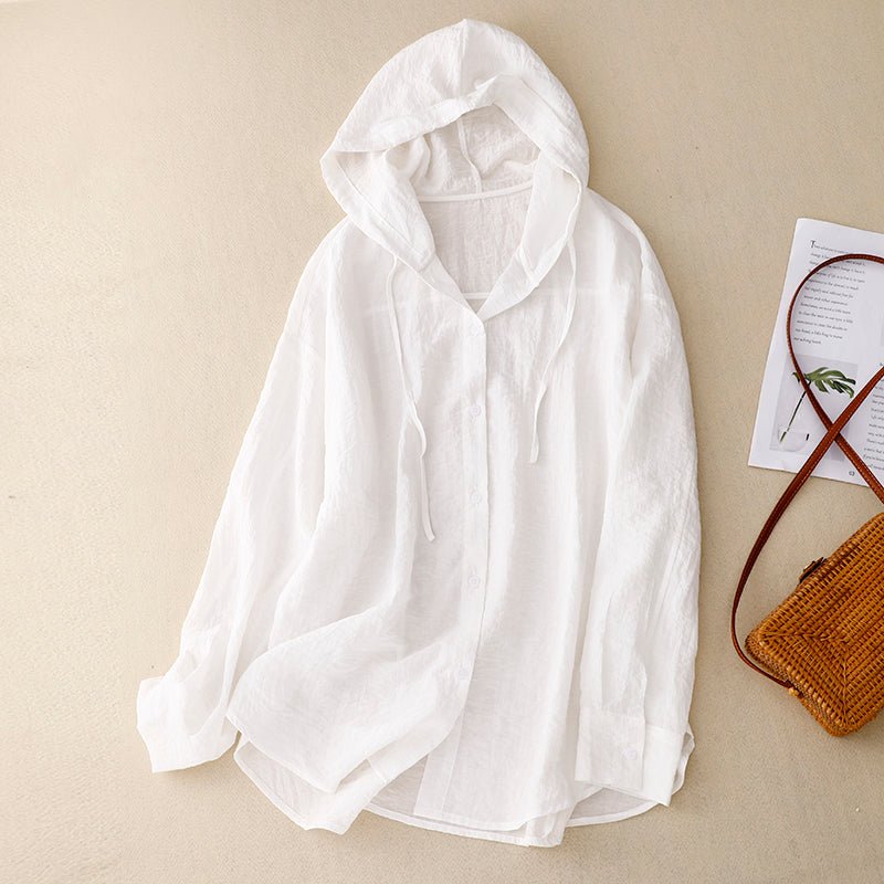 VICTORIA LINEN HOODIE - Prestiqlo