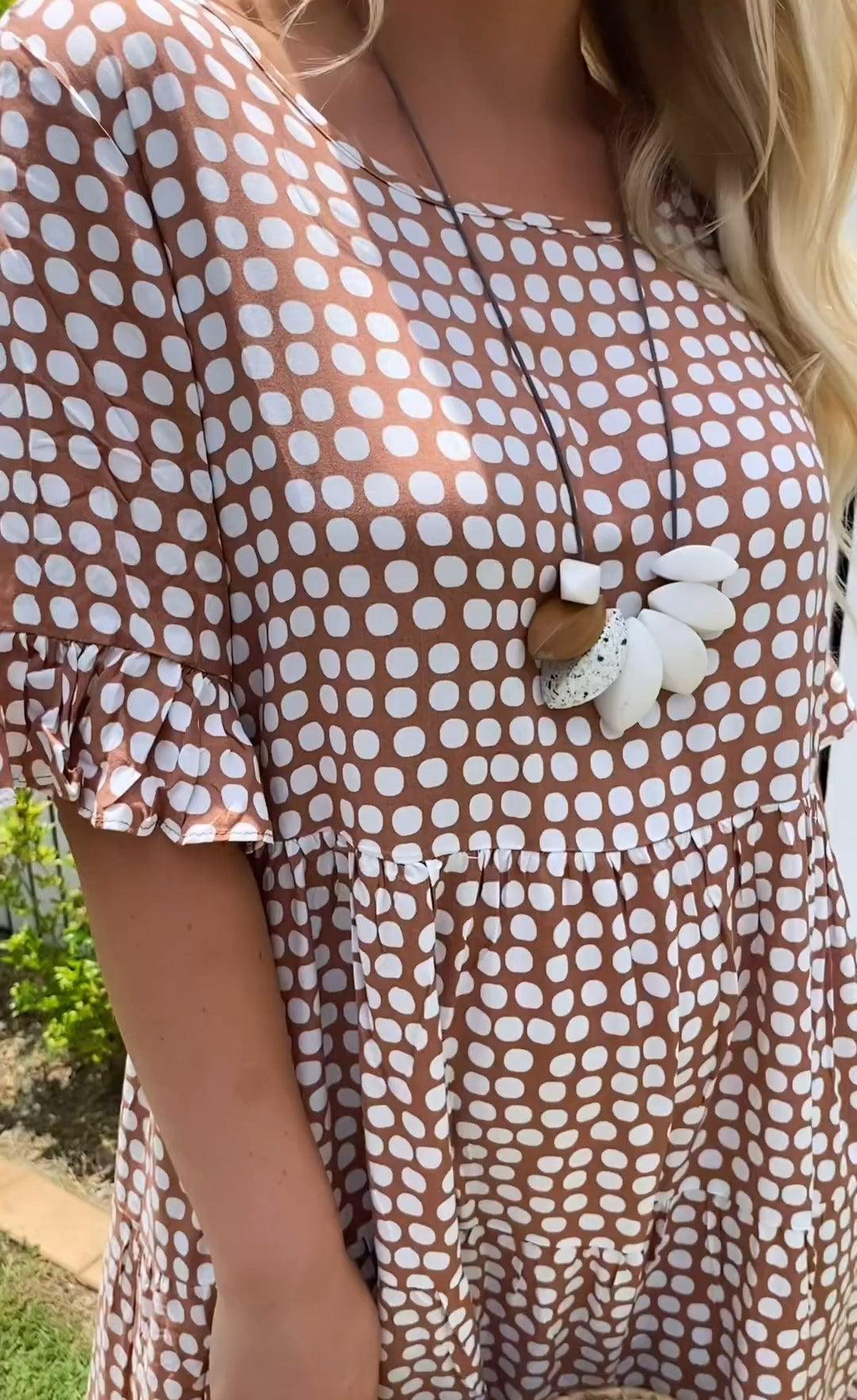 Zora | Sable Short - Sleeve Midi Dress - Prestiqlo