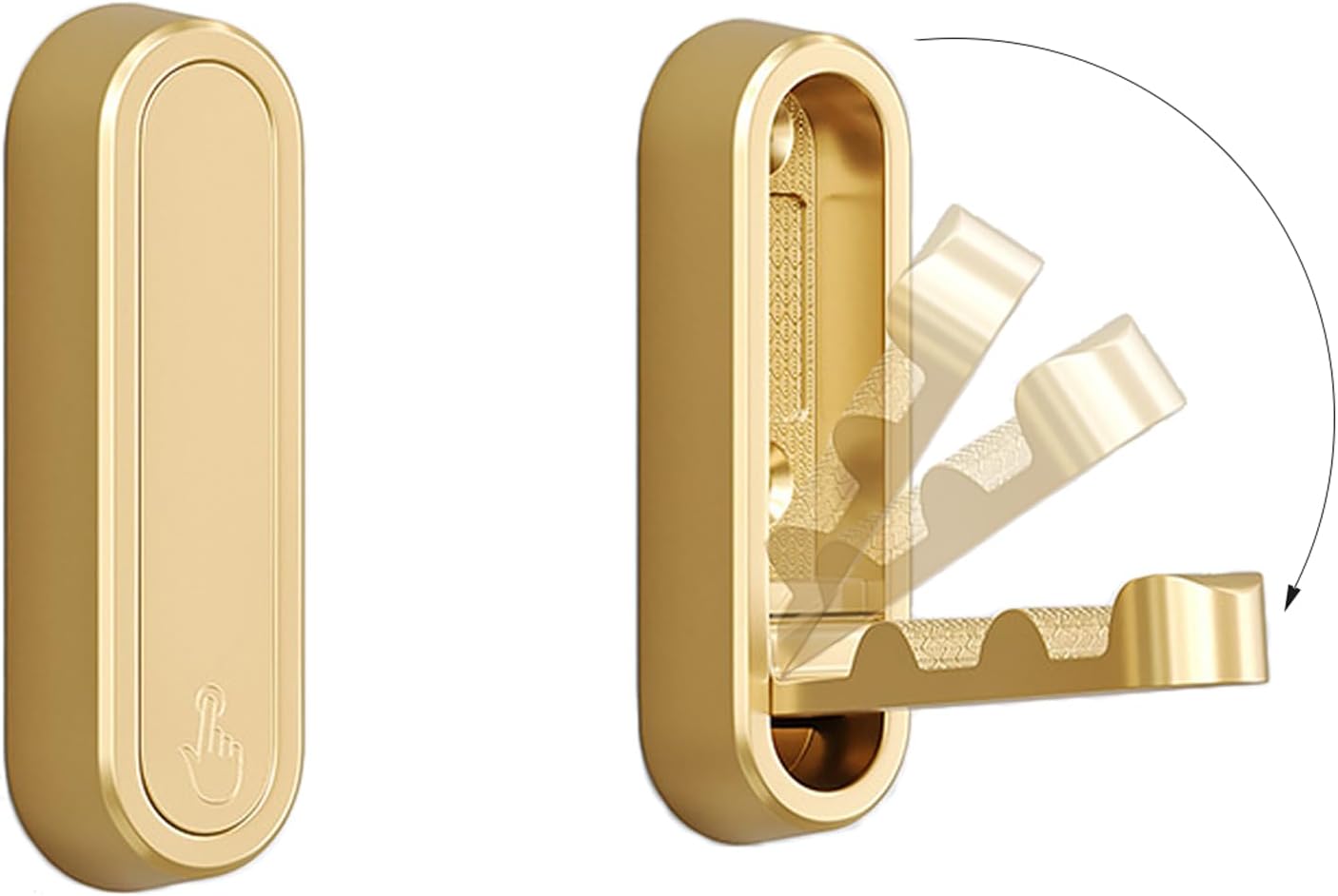 4PCS Folding Coat Hook, Heavy Duty Wall Hooks Made of Zinc Alloy, Foldable Gold Wall Hooks for Hanging Coats, Scarves, Hats, Bathrobes, Keys, Bags (Gold)