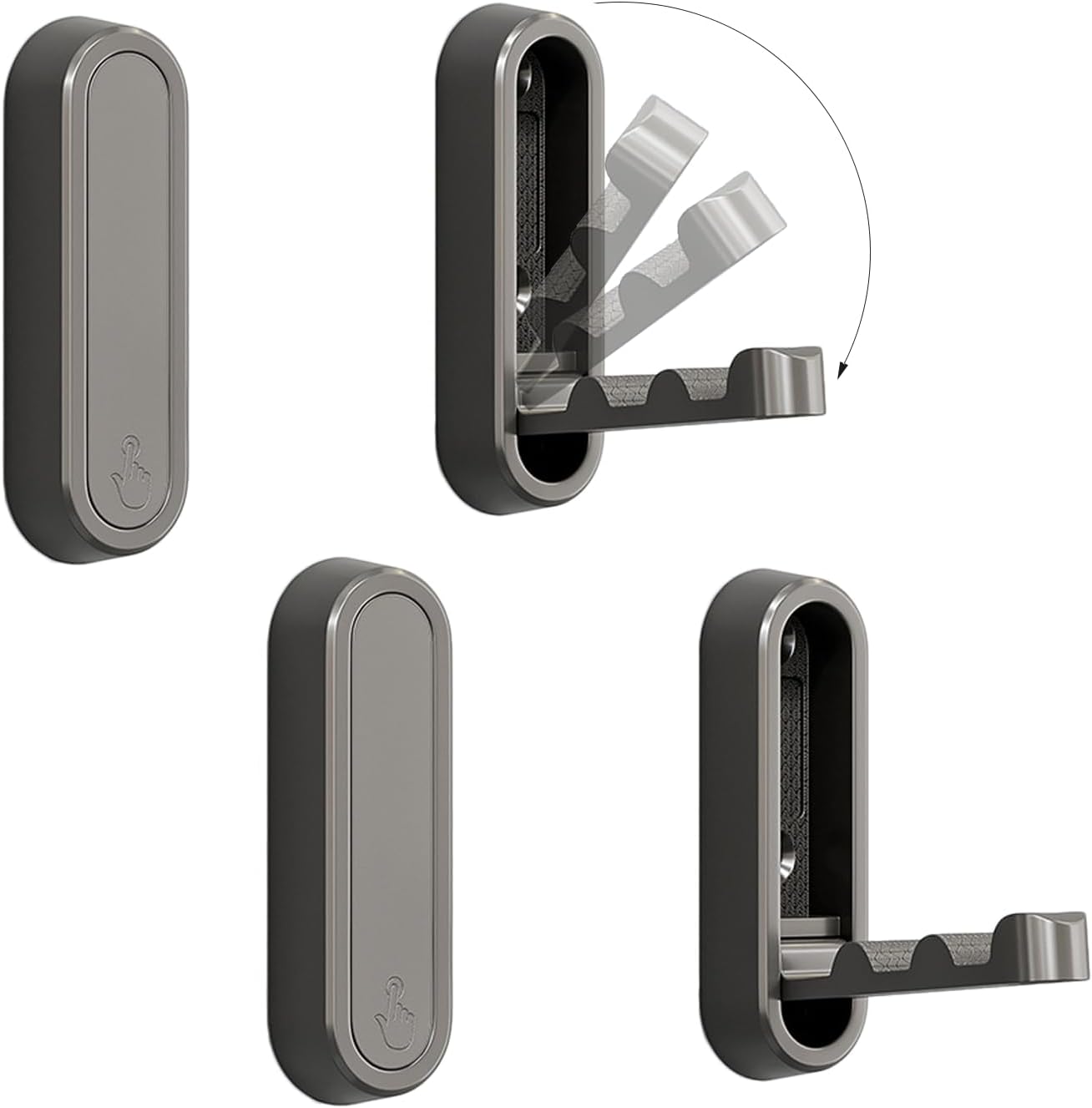 4PCS Folding Coat Hook, Heavy Duty Wall Hooks Made of Zinc Alloy, Foldable Gold Wall Hooks for Hanging Coats, Scarves, Hats, Bathrobes, Keys, Bags (Gold)