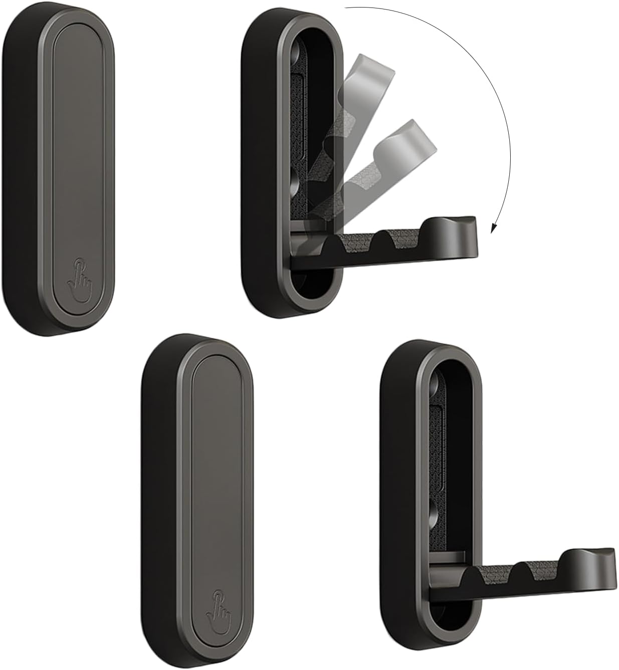 4PCS Folding Coat Hook, Heavy Duty Wall Hooks Made of Zinc Alloy, Foldable Gold Wall Hooks for Hanging Coats, Scarves, Hats, Bathrobes, Keys, Bags (Gold)