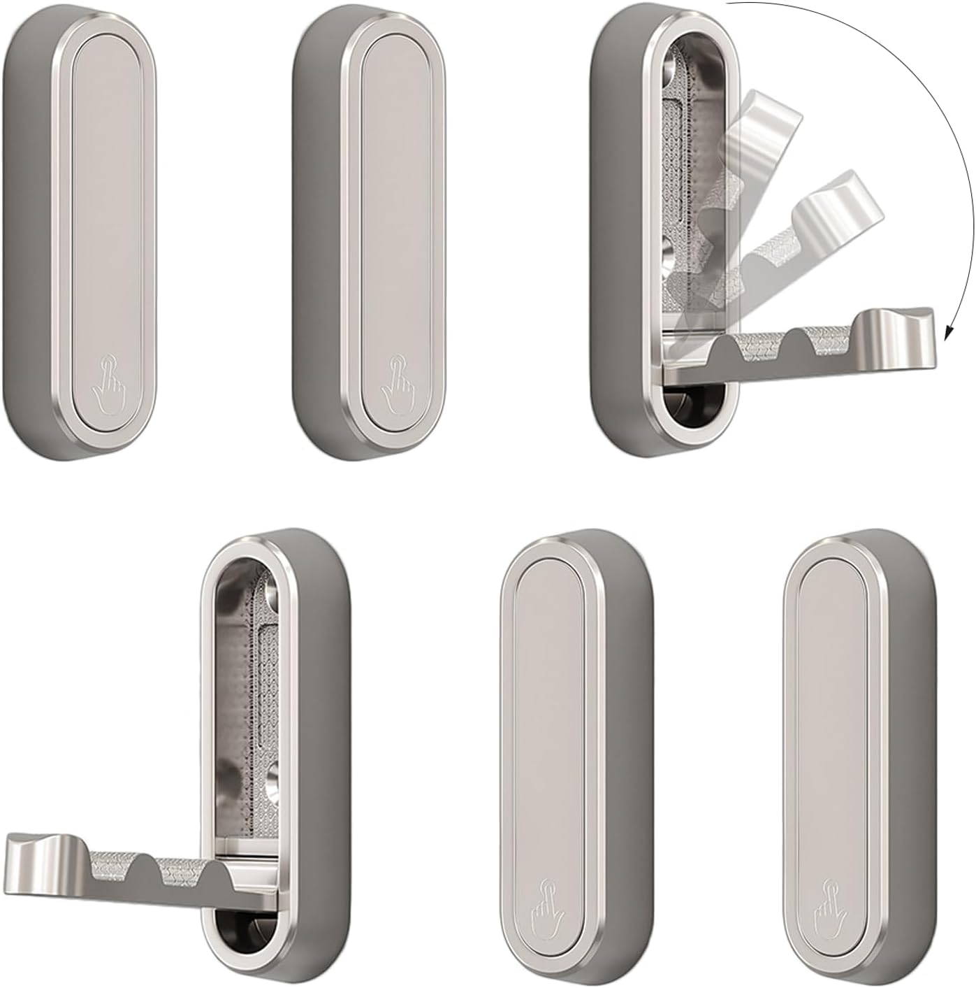 4PCS Folding Coat Hook, Heavy Duty Wall Hooks Made of Zinc Alloy, Foldable Gold Wall Hooks for Hanging Coats, Scarves, Hats, Bathrobes, Keys, Bags (Gold)