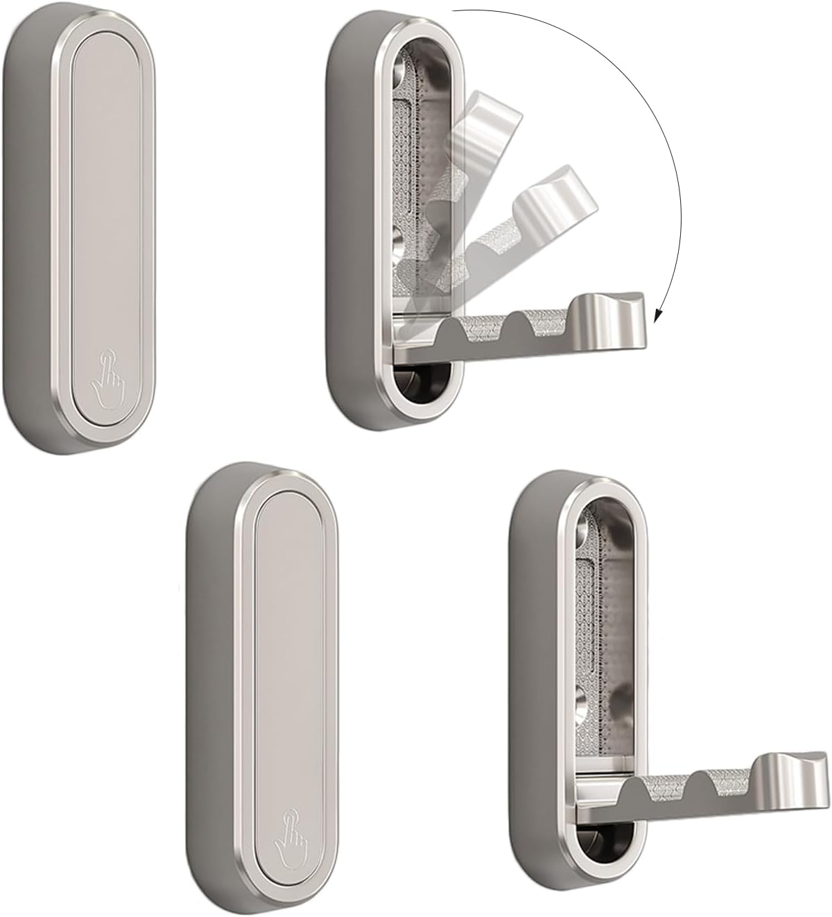 4PCS Folding Coat Hook, Heavy Duty Wall Hooks Made of Zinc Alloy, Foldable Gold Wall Hooks for Hanging Coats, Scarves, Hats, Bathrobes, Keys, Bags (Gold)