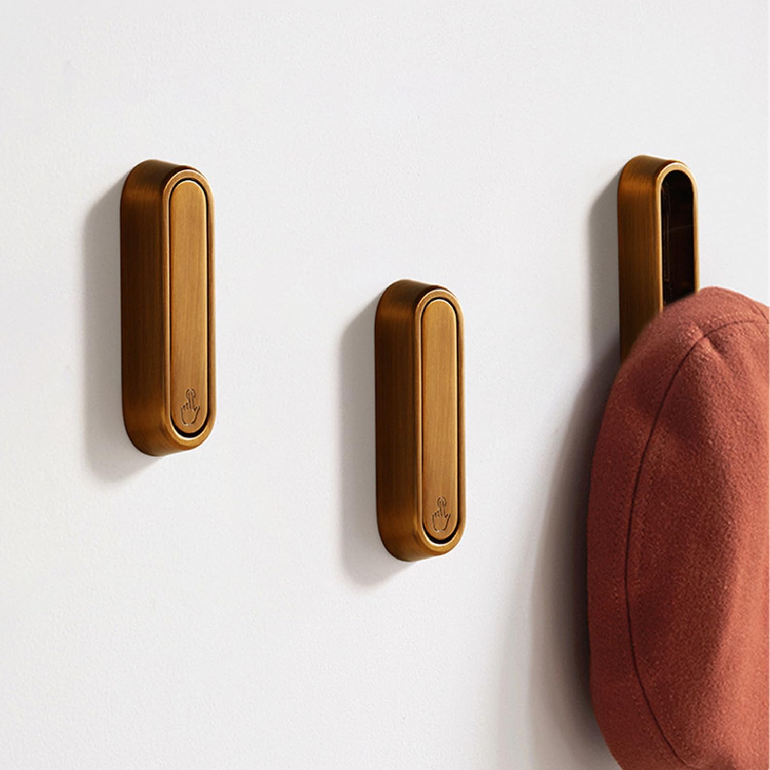 4PCS Folding Coat Hook, Heavy Duty Wall Hooks Made of Zinc Alloy, Foldable Gold Wall Hooks for Hanging Coats, Scarves, Hats, Bathrobes, Keys, Bags (Gold)