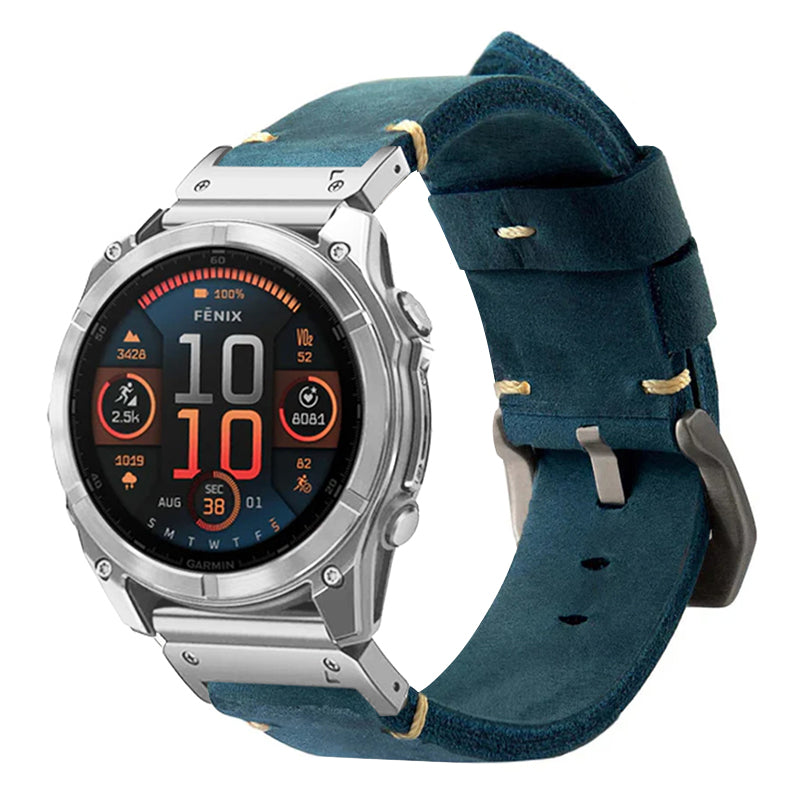 Vintage Leather QuickFit Strap For Garmin--Lengthened Size