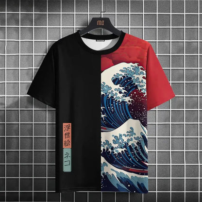 Japanese Samurai Cat 3D Print T-Shirt | Casual Fashion Tee for Men and Women Prestiqlo