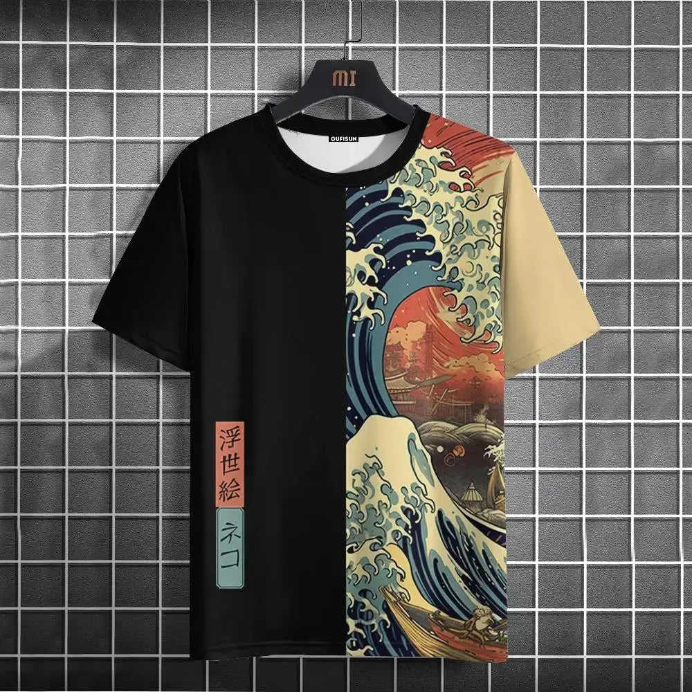 Japanese Samurai Cat 3D Print T-Shirt | Casual Fashion Tee for Men and Women Prestiqlo