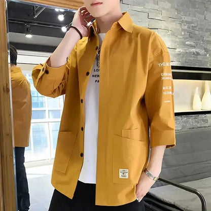 Men's Fashion Streetwear Shirt | Harajuku Korean Style Unisex Summer Top for Teens - Prestiqlo