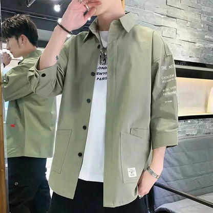 Men's Fashion Streetwear Shirt | Harajuku Korean Style Unisex Summer Top for Teens - Prestiqlo