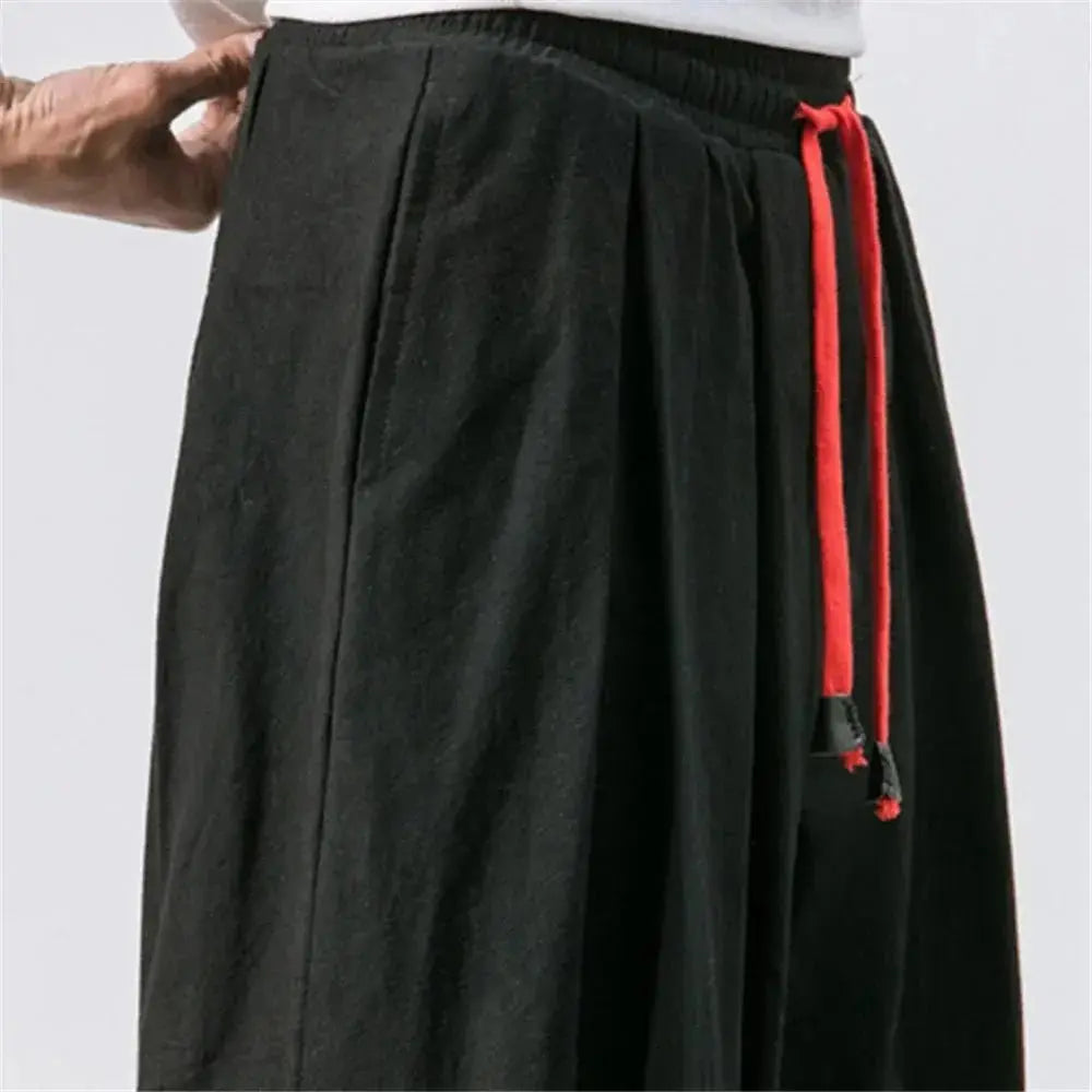 Men's Oversized Loose Harem Pants | High - Quality Chinese Linen Casual Trousers - Prestiqlo