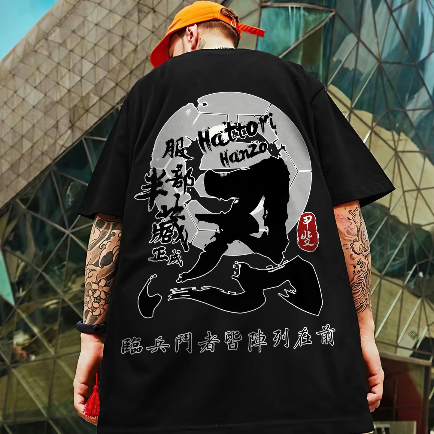 Men's Retro 3D Samurai Sword Print T-Shirt | Loose Fit Harajuku Style Short Sleeve Tee Prestiqlo