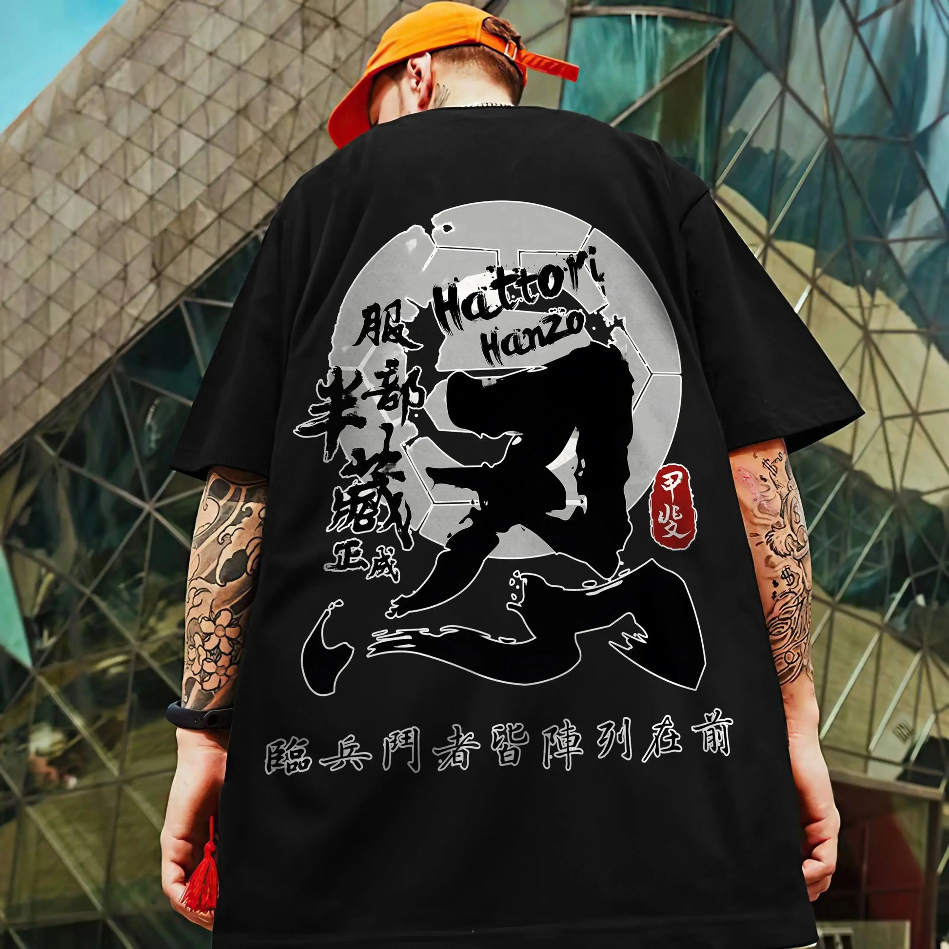 Men's Retro 3D Samurai Sword Print T-Shirt | Loose Fit Harajuku Style Short Sleeve Tee Prestiqlo