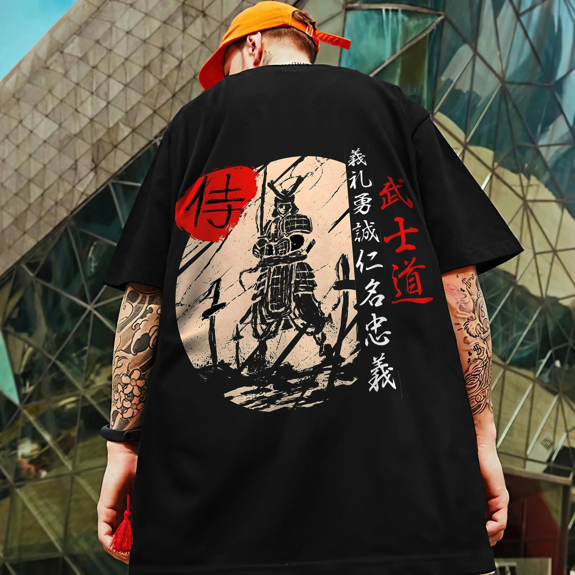 Men's Retro 3D Samurai Sword Print T-Shirt | Loose Fit Harajuku Style Short Sleeve Tee Prestiqlo