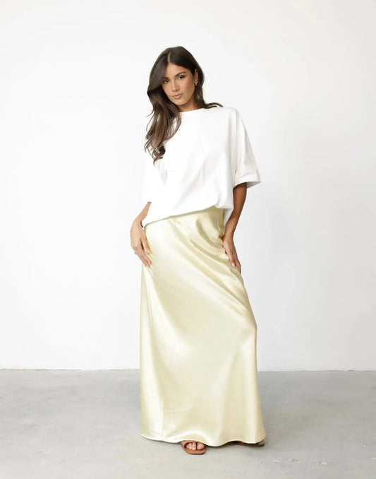 Sincerity Lemon Maxi Skirt - Prestiqlo