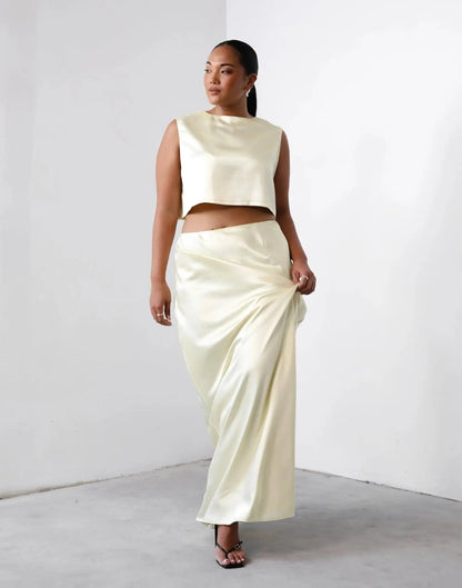 Sincerity Lemon Maxi Skirt - Prestiqlo