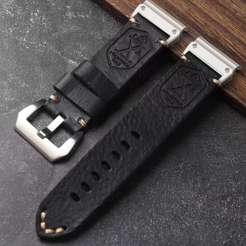 Vintage Leather QuickFit Strap For Garmin--Lengthened Size