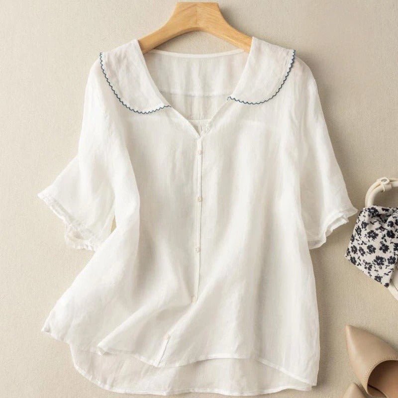 ADÈLE LINEN BLOUSE - Prestiqlo