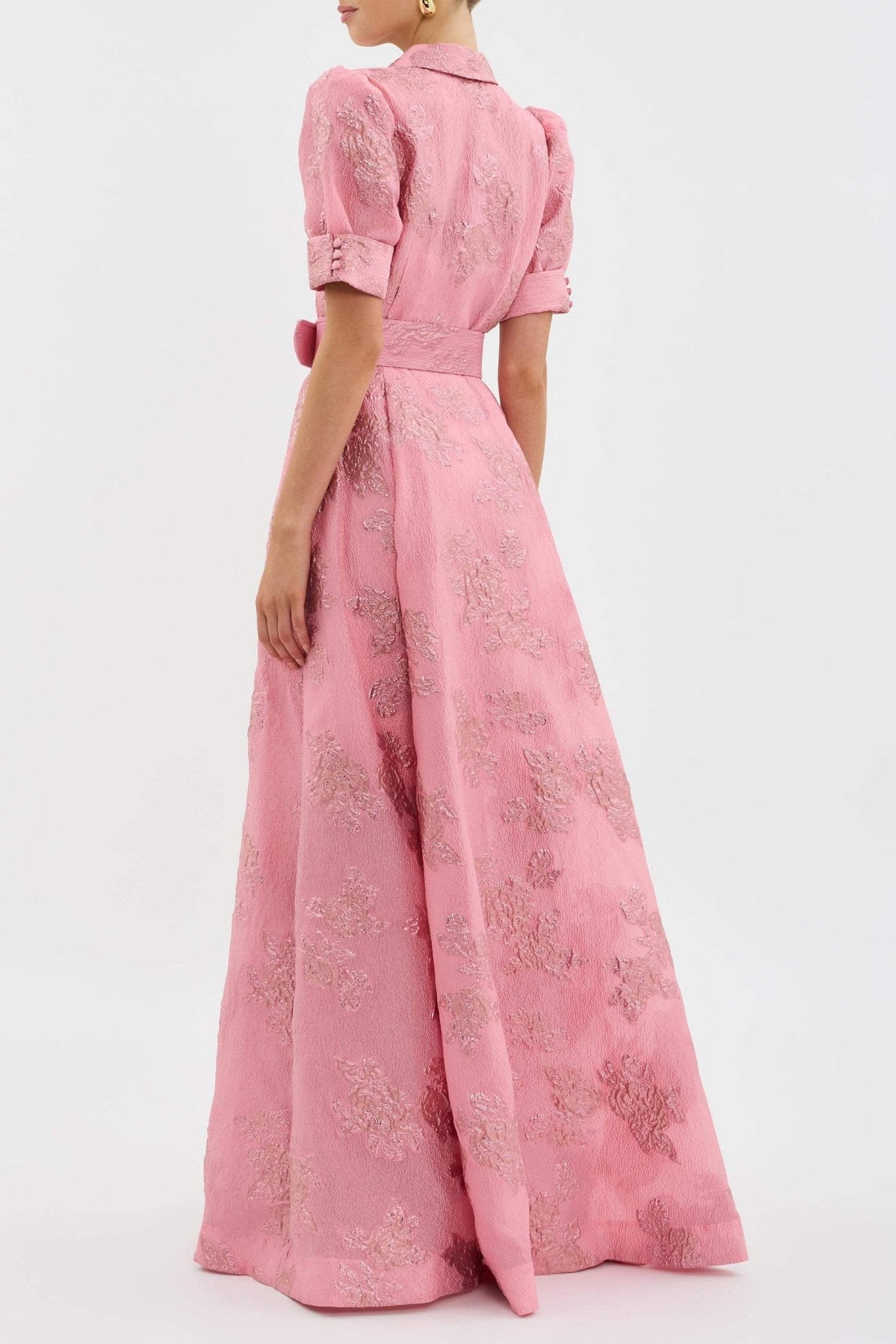 Anabella - Short Puff Sleeves Dress - Prestiqlo