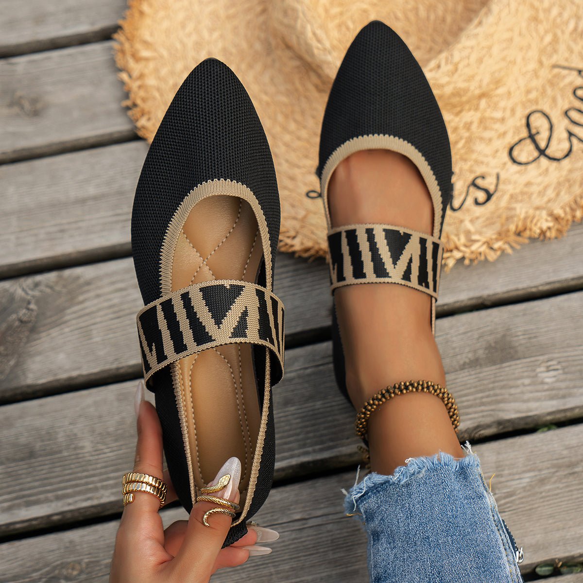 Aria Signature Knit Flats - Prestiqlo