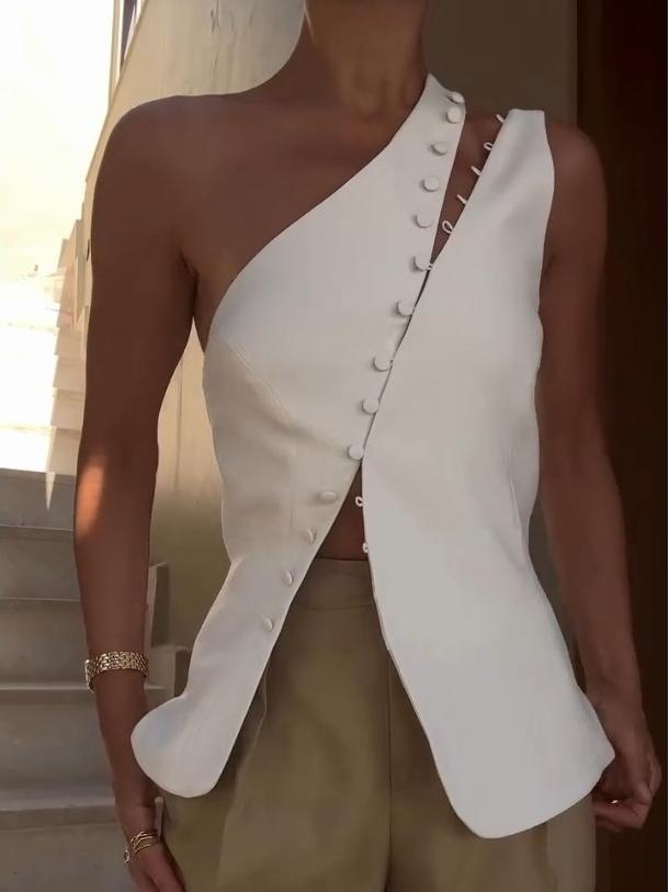 Ascent One - Shoulder Button Detail Top - Prestiqlo