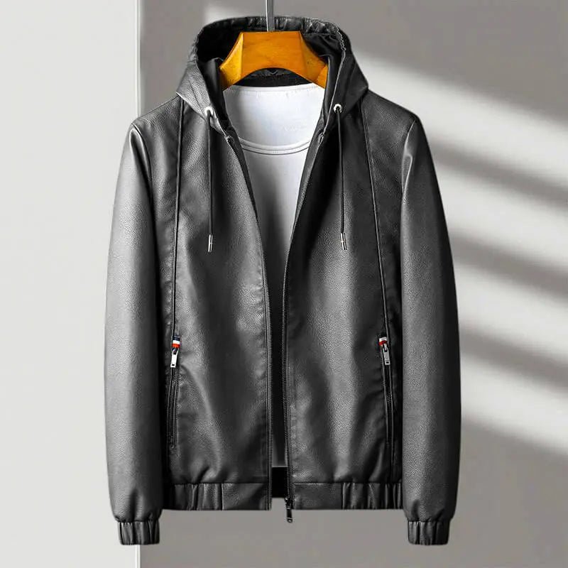 Aspen Hooded Leather Jacket - Prestiqlo