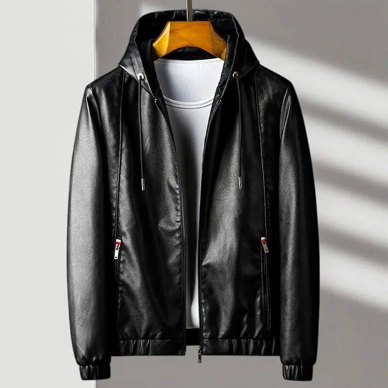 Aspen Hooded Leather Jacket - Prestiqlo