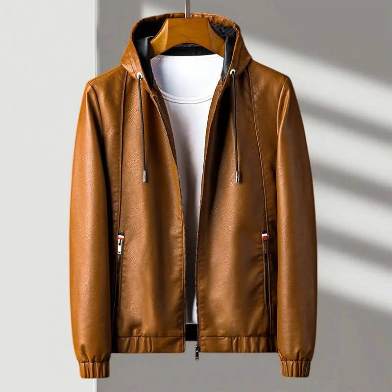 Aspen Hooded Leather Jacket - Prestiqlo