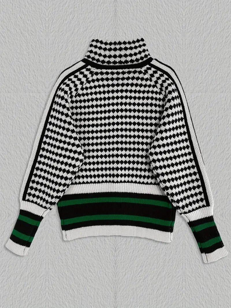 Bella Houndstooth Zip - Up - Prestiqlo