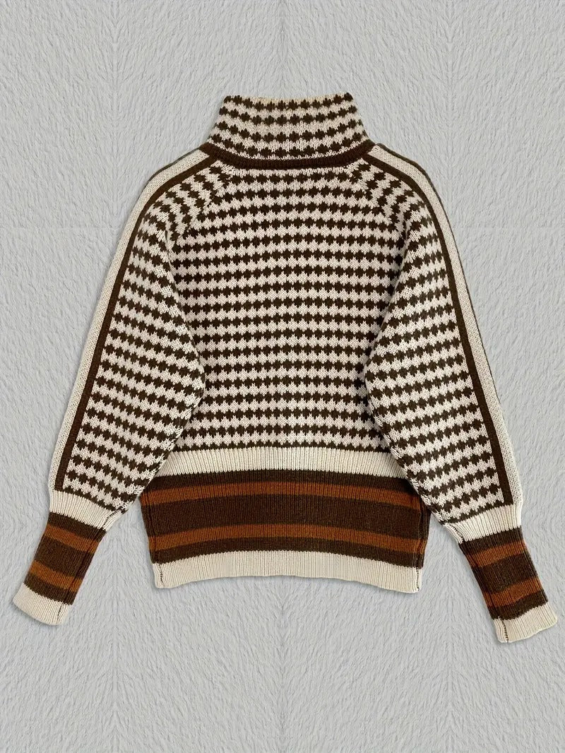 Bella Houndstooth Zip - Up - Prestiqlo