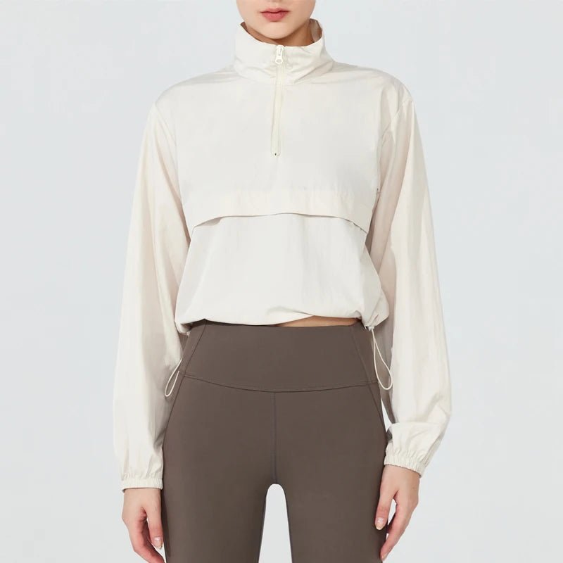 Jazzy - Women's Athletic Jacket Lightweight Quarter Zip Pullover - Prestiqlo