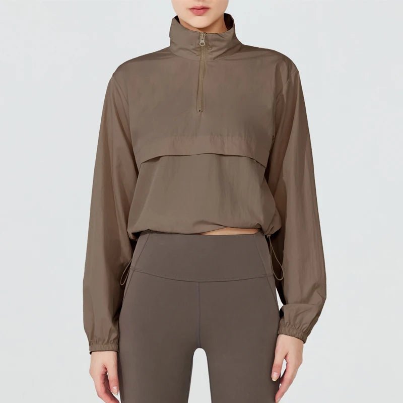 Jazzy - Women's Athletic Jacket Lightweight Quarter Zip Pullover - Prestiqlo