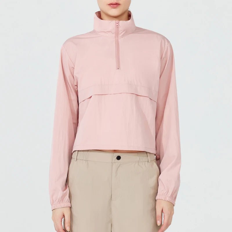 Jazzy - Women's Athletic Jacket Lightweight Quarter Zip Pullover - Prestiqlo