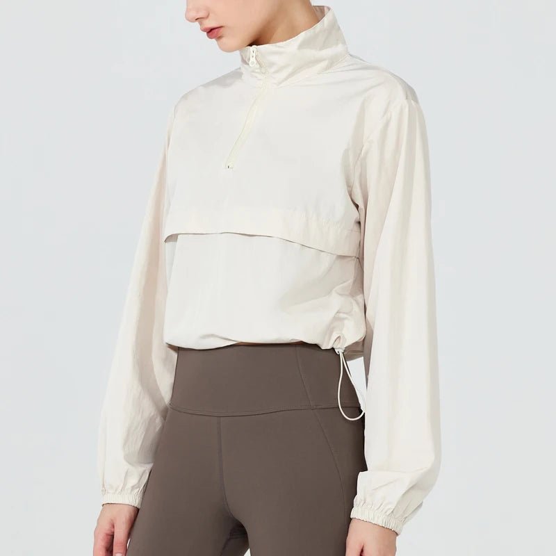 Jazzy - Women's Athletic Jacket Lightweight Quarter Zip Pullover - Prestiqlo