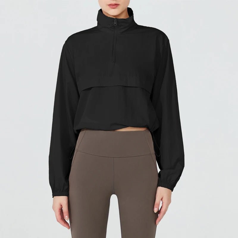Jazzy - Women's Athletic Jacket Lightweight Quarter Zip Pullover - Prestiqlo