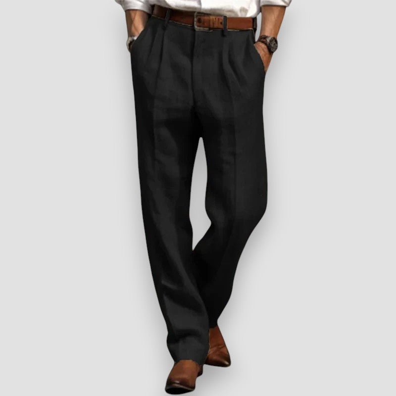 Léonard | Classic Linen Trousers - Prestiqlo